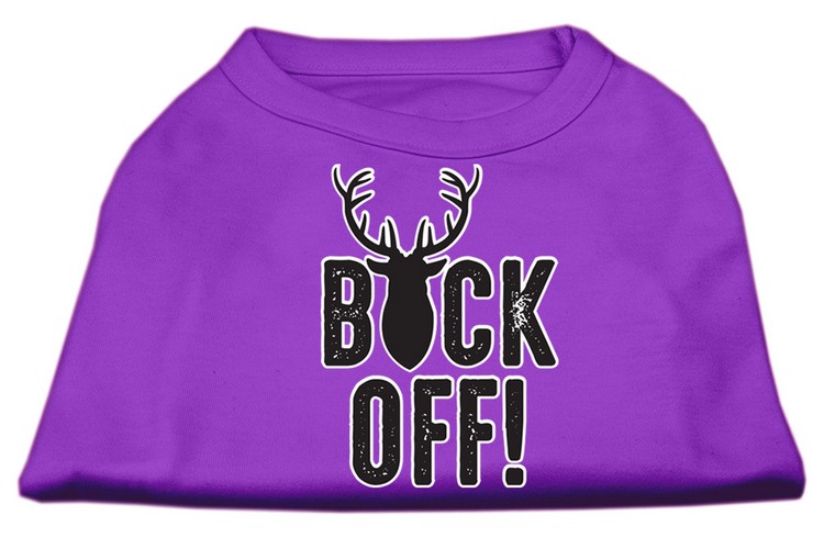 Buck Off Screen Print Dog Shirt Purple XXXL